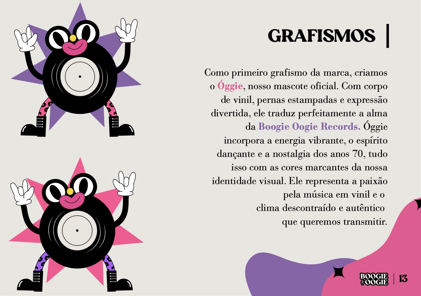 Óggie, o mascote em forma de vinil